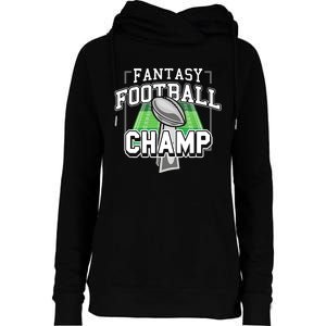 Funny Fantasy Football Champ Tee Fantasy Football Winner Womens Funnel Neck Pullover Hood