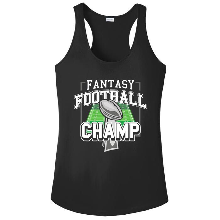 Funny Fantasy Football Champ Tee Fantasy Football Winner Ladies PosiCharge Competitor Racerback Tank