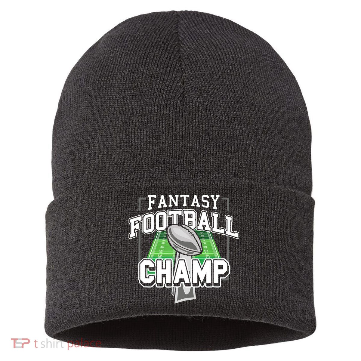 Funny Fantasy Football Champ Tee Fantasy Football Winner Sustainable Knit Beanie