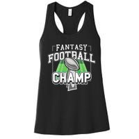 Funny Fantasy Football Champ Tee Fantasy Football Winner Women's Racerback Tank