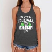 Funny Fantasy Football Champ Tee Fantasy Football Winner Women's Knotted Racerback Tank