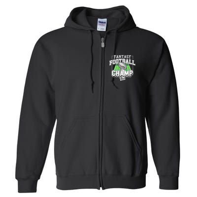 Funny Fantasy Football Champ Tee Fantasy Football Winner Full Zip Hoodie