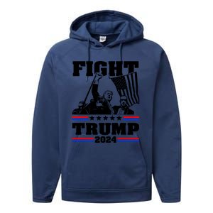 Fight Fight Fight Trump 2024 Performance Fleece Hoodie