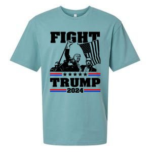 Fight Fight Fight Trump 2024 Sueded Cloud Jersey T-Shirt