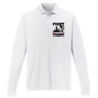 Fight Fight Fight Trump 2024 Performance Long Sleeve Polo