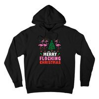 Festive Flamingo Flock Hilarious Christmas Celebration Hoodie