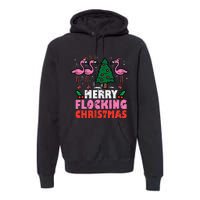 Festive Flamingo Flock Hilarious Christmas Celebration Premium Hoodie