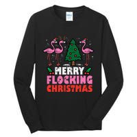 Festive Flamingo Flock Hilarious Christmas Celebration Tall Long Sleeve T-Shirt