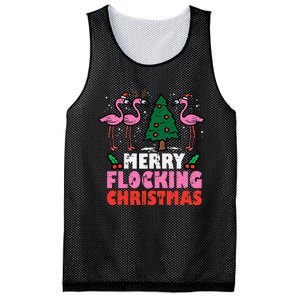 Festive Flamingo Flock Hilarious Christmas Celebration Mesh Reversible Basketball Jersey Tank