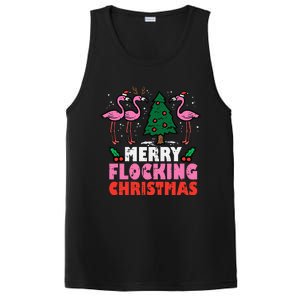 Festive Flamingo Flock Hilarious Christmas Celebration PosiCharge Competitor Tank