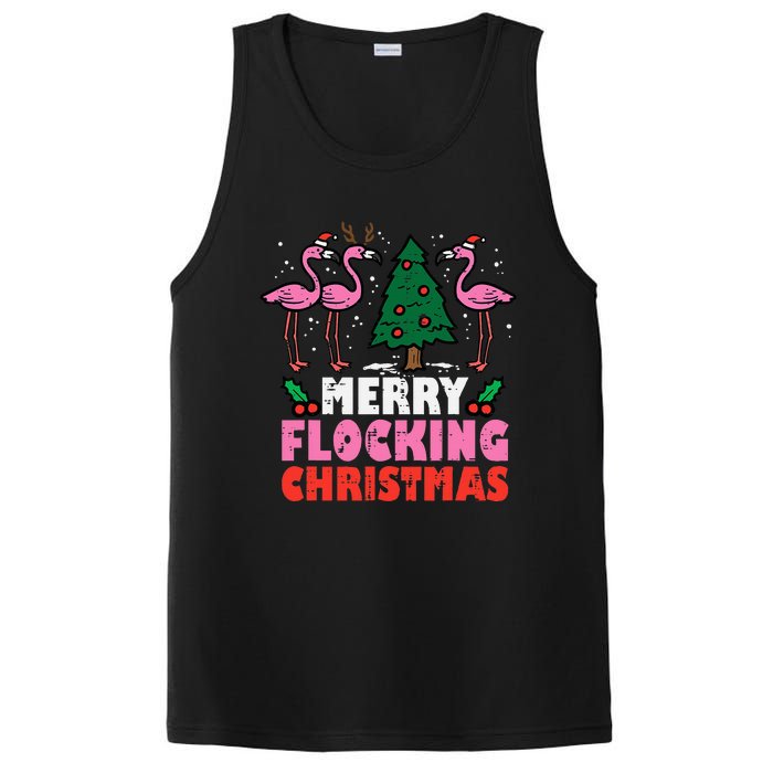 Festive Flamingo Flock Hilarious Christmas Celebration PosiCharge Competitor Tank