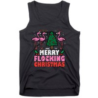 Festive Flamingo Flock Hilarious Christmas Celebration Tank Top