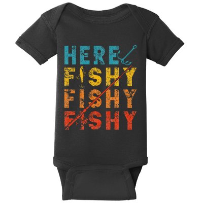 Fisher Fish Fishermen Bait Fishing Rod Baby Bodysuit