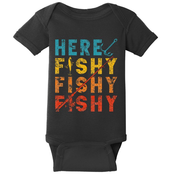 Fisher Fish Fishermen Bait Fishing Rod Baby Bodysuit