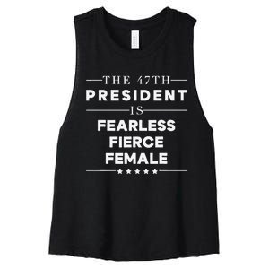 Fearless Fierce Female 47th Usa President Vote Kamala Women's Racerback Cropped Tank