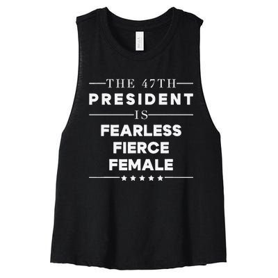 Fearless Fierce Female 47th Usa President Vote Kamala Women's Racerback Cropped Tank