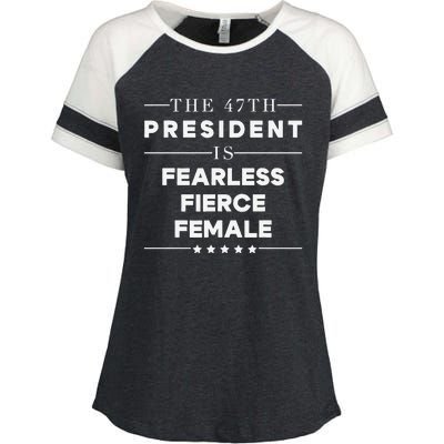 Fearless Fierce Female 47th Usa President Vote Kamala Enza Ladies Jersey Colorblock Tee