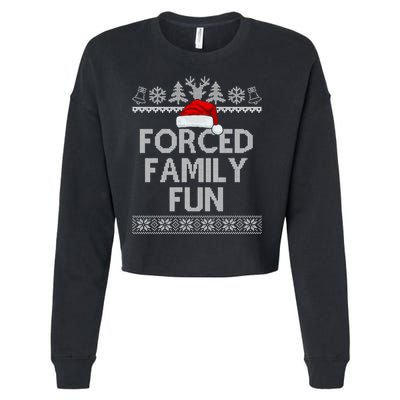 Forced Family Fun Christmas Holiday Cropped Pullover Crew