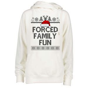 Forced Family Fun Christmas Holiday Womens Funnel Neck Pullover Hood