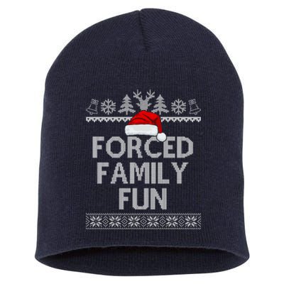 Forced Family Fun Christmas Holiday Short Acrylic Beanie