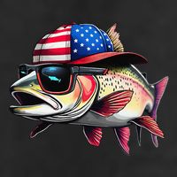 Funny Fishing & Fisherman Rainbow Trout American Flag Adult Drive Performance Visor