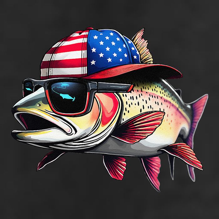 Funny Fishing & Fisherman Rainbow Trout American Flag Adult Drive Performance Visor