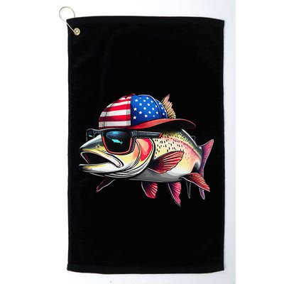 Funny Fishing & Fisherman Rainbow Trout American Flag Golf Towel