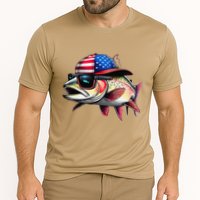 Funny Fishing & Fisherman Rainbow Trout American Flag Cooling Performance Crew T-Shirt