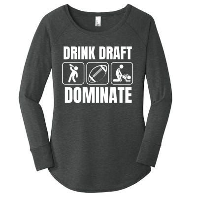 Funny Fantasy Football Drink Draft Dominate Women's Perfect Tri Tunic Long Sleeve Shirt