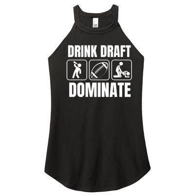 Funny Fantasy Football Drink Draft Dominate Women’s Perfect Tri Rocker Tank