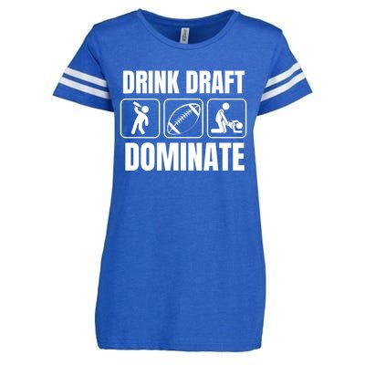 Funny Fantasy Football Drink Draft Dominate Enza Ladies Jersey Football T-Shirt