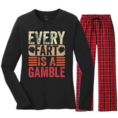 Funny Fart Farting Sarcastic Humor Saying Women's Long Sleeve Flannel Pajama Set 