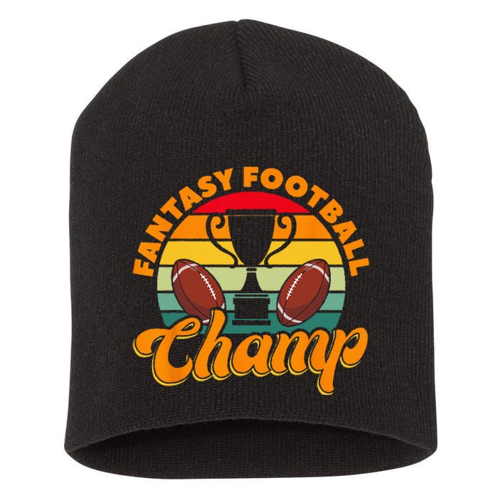 Football Fantasy Football Champ Fantasy Football Player Short Acrylic Beanie