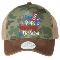 Flip Flops Fireworks And Freedom 4th Of July Us Flag Legacy Tie Dye Trucker Hat