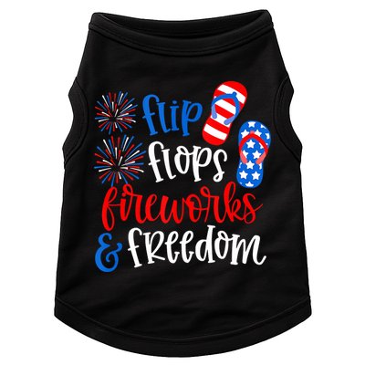 Flip Flops Fireworks And Freedom 4th Of July Us Flag Doggie Tank