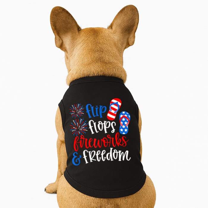 Flip Flops Fireworks And Freedom 4th Of July Us Flag Doggie Tank