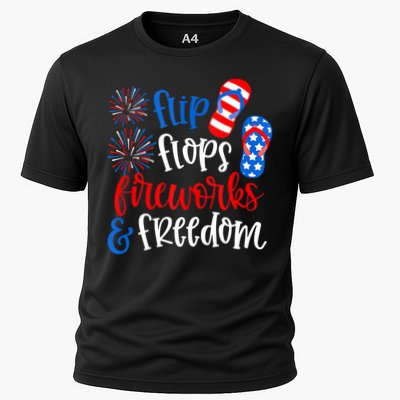Flip Flops Fireworks And Freedom 4th Of July Us Flag Performance Shirt