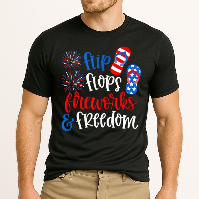 Flip Flops Fireworks And Freedom 4th Of July Us Flag Performance Shirt