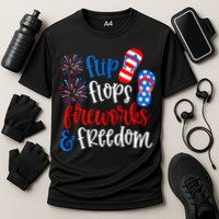 Flip Flops Fireworks And Freedom 4th Of July Us Flag Performance Shirt