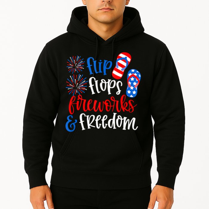 Flip Flops Fireworks And Freedom 4th Of July Us Flag Hoodie