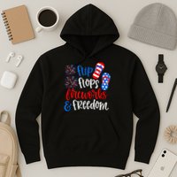 Flip Flops Fireworks And Freedom 4th Of July Us Flag Hoodie