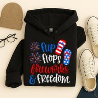 Flip Flops Fireworks And Freedom 4th Of July Us Flag Hoodie