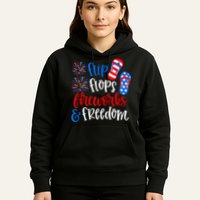 Flip Flops Fireworks And Freedom 4th Of July Us Flag Hoodie