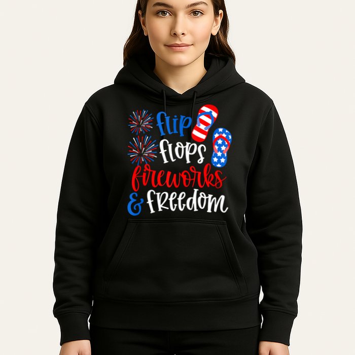 Flip Flops Fireworks And Freedom 4th Of July Us Flag Hoodie