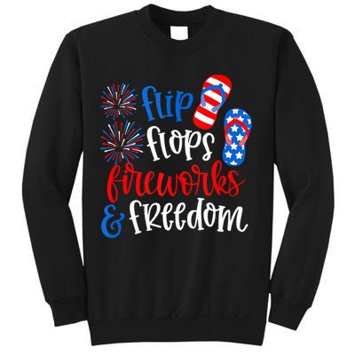 Flip Flops Fireworks And Freedom 4th Of July Us Flag Sweatshirt