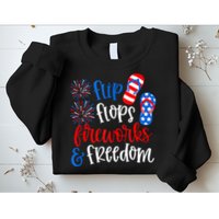 Flip Flops Fireworks And Freedom 4th Of July Us Flag Sweatshirt