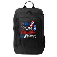 Flip Flops Fireworks And Freedom 4th Of July Us Flag City Backpack