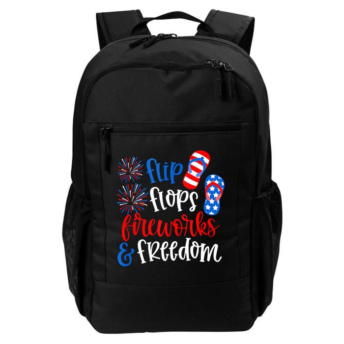 Flip Flops Fireworks And Freedom 4th Of July Us Flag Backpack