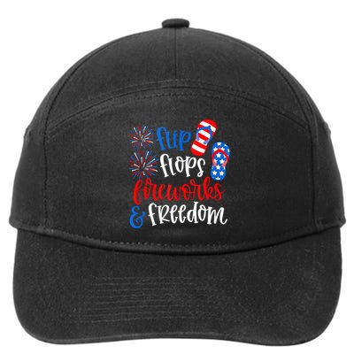 Flip Flops Fireworks And Freedom 4th Of July Us Flag 7-Panel Snapback Hat