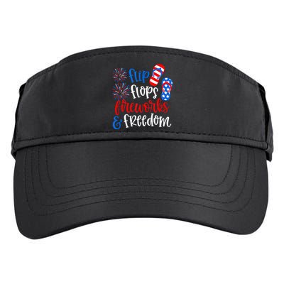 Flip Flops Fireworks And Freedom 4th Of July Us Flag Adult Drive Performance Visor